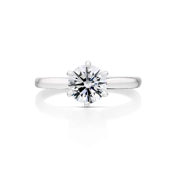 107 Carat Round Brilliant Cut Diamond Solitaire Engagement Ring Stephen Silver Fine Jewelry Rings