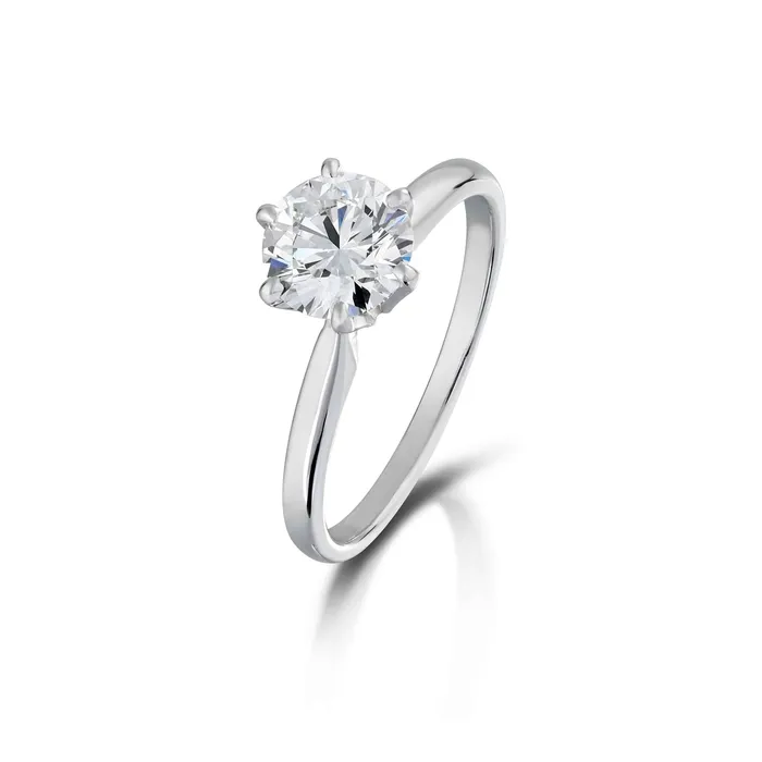 107 Carat Round Brilliant Cut Diamond Solitaire Engagement Ring Stephen Silver Fine Jewelry Rings