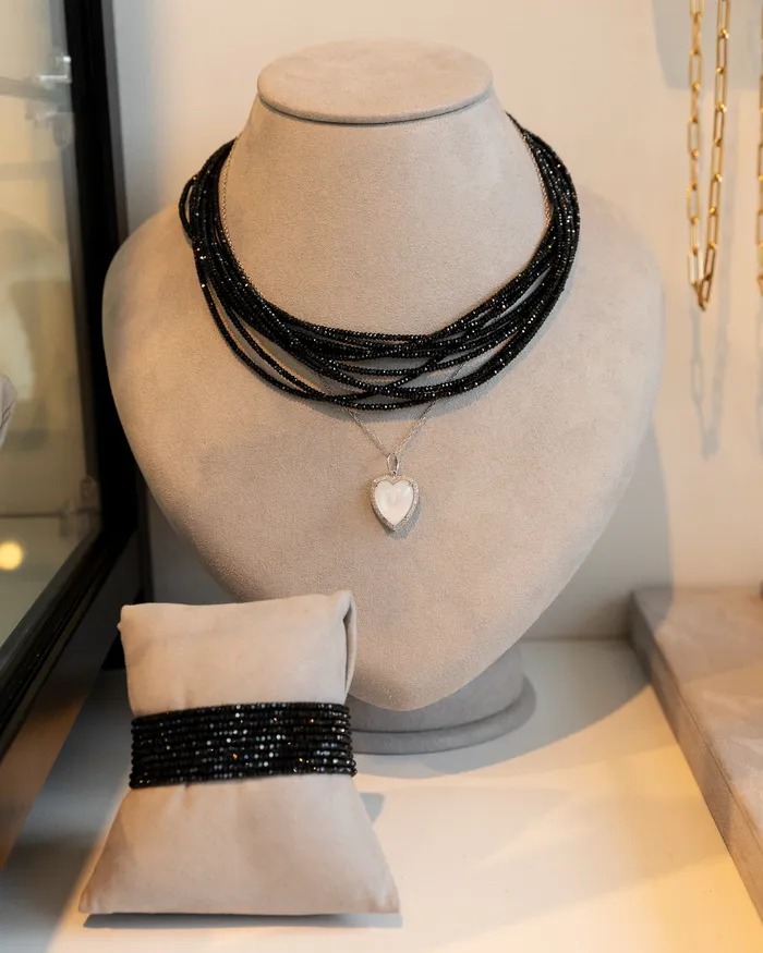 15mm Itsy Black Onyx Beaded Necklace RACHEL LYNN CHICAGO Necklaces