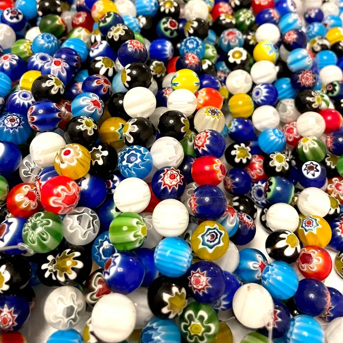 12mm Murano Style Millefiori Handmade Round Beads 31 Beads per strand Peppy Beads Earrings 12mm Murano Style Millefiori Handmade Round Beads 31 Beads per strand Peppy Beads Earrings