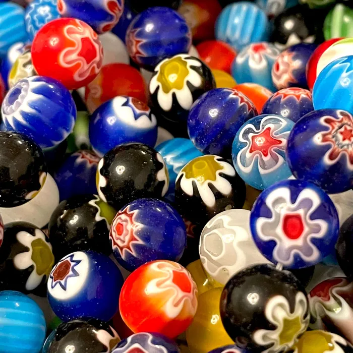 12mm Murano Style Millefiori Handmade Round Beads 31 Beads per strand Peppy Beads Earrings 12mm Murano Style Millefiori Handmade Round Beads 31 Beads per strand Peppy Beads Earrings