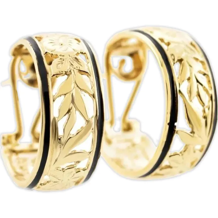 14K Gold Flowers of Hawaii Clip Earrings Island Fine Jewelry Earrings
