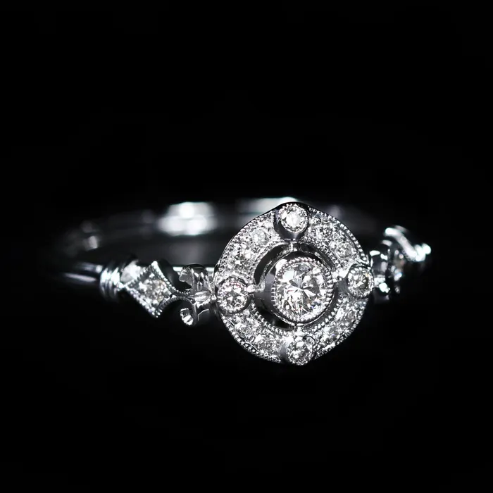 14K White Gold 019 CTW Diamond Ring JC Blackburn Rings