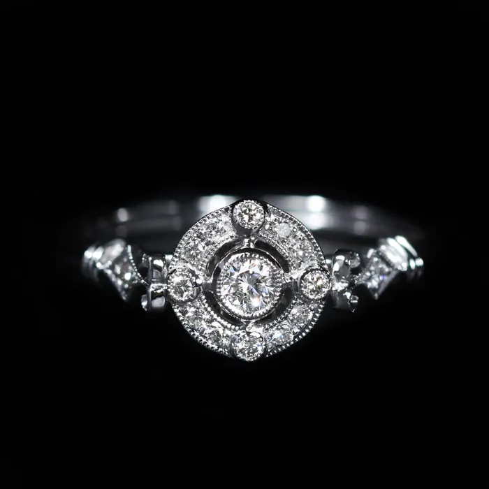 14K White Gold 019 CTW Diamond Ring JC Blackburn Rings