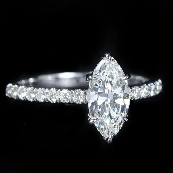 14K White Gold GIA 104 Carat Marquise Cut Diamond Engagement Ring JS Simmons Diamond Consultants Rings 14K White Gold GIA 104 Carat Marquise Cut Diamond Engagement Ring JS Simmons Diamond Consultants Rings