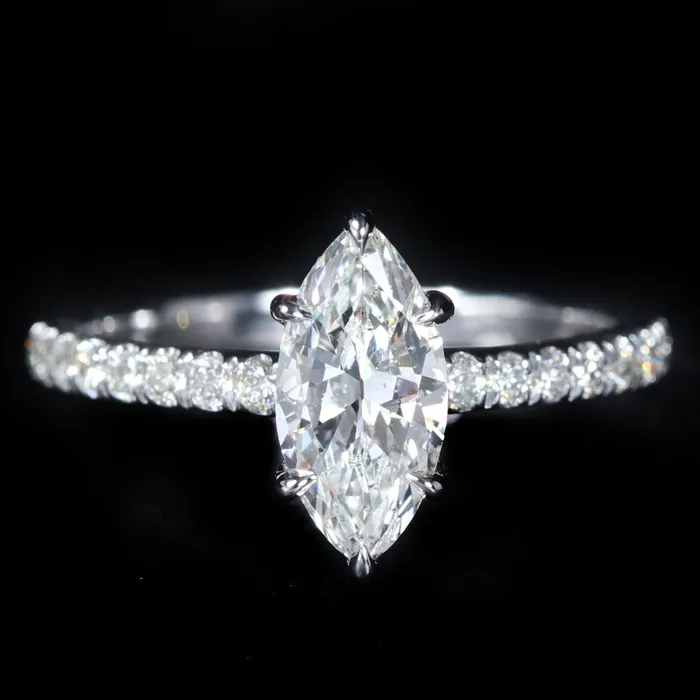 14K White Gold GIA 104 Carat Marquise Cut Diamond Engagement Ring JS Simmons Diamond Consultants Rings
