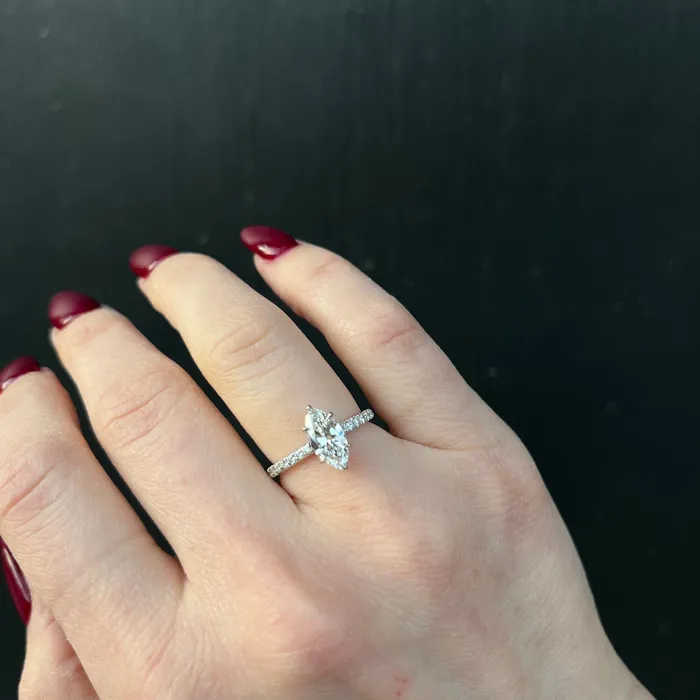 14K White Gold GIA 104 Carat Marquise Cut Diamond Engagement Ring JS Simmons Diamond Consultants Rings