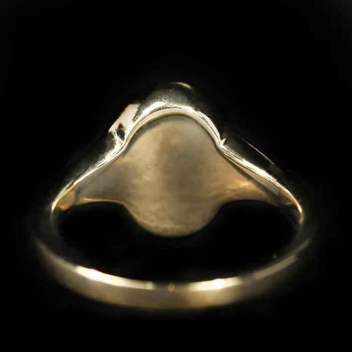 14k Yellow Gold 020 Carat Diamond and Enamel Signet Ring Immaculate Jewelry Rings