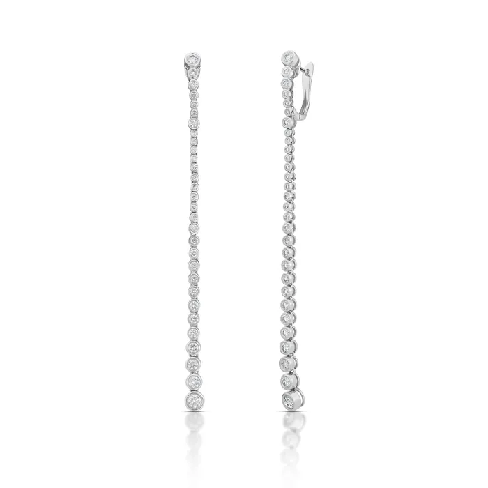 200 Carat Graduated Diamond Drop Earrings Stephen Silver Fine Jewelry Earrings