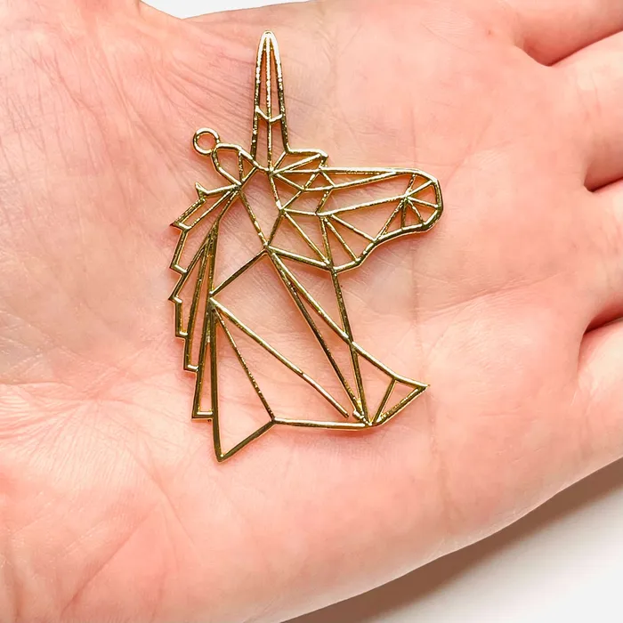 24Kt Shiny Gold Plated Brass Origami Unicorn Pendant Unicorn Necklace Charms Peppy Beads Necklaces 24Kt Shiny Gold Plated Brass Origami Unicorn Pendant Unicorn Necklace Charms Peppy Beads Necklaces