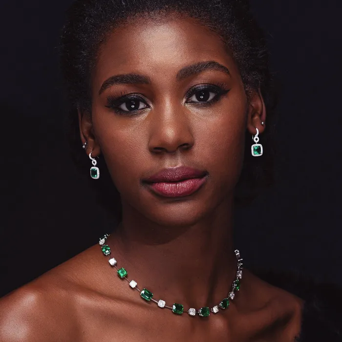 447 Carat Colombian Emerald and Diamond Halo Earrings Stephen Silver Earrings