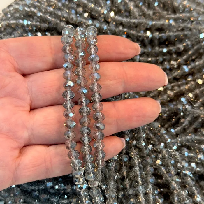 6mm Crystal faceted rondelle beads PBC6C159 Peppy Beads Earrings
