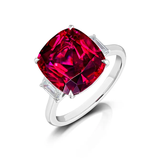 700 Carat Rubellite Tourmaline and Diamond Ring Stephen Silver Fine Jewelry Rings