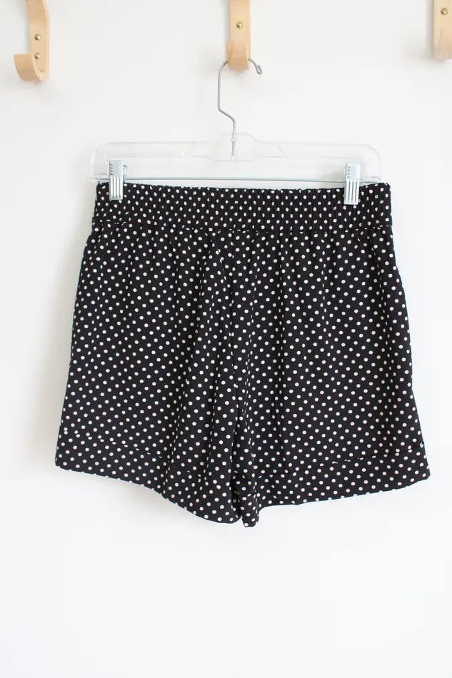 7th Avenue New York Co Black White Polka Dotted Chiffon Shorts 6 New York Company Rings