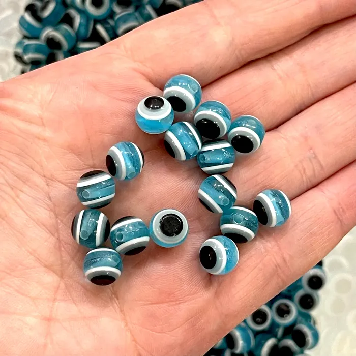 8mm Transparent Round Resin Evil Eye Beads 50 Gr Approx 132 Beads in a Pack Peppy Beads Necklaces 8mm Transparent Round Resin Evil Eye Beads 50 Gr Approx 132 Beads in a Pack Peppy Beads Necklaces