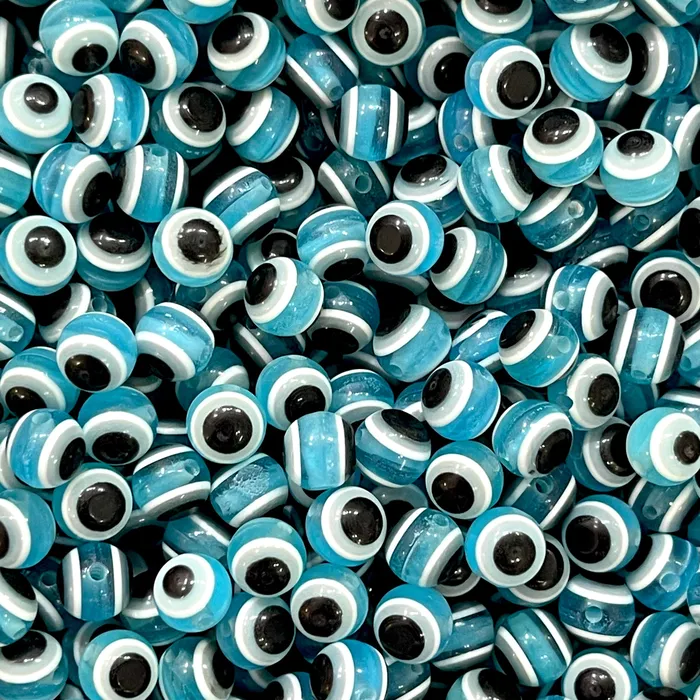 8mm Transparent Round Resin Evil Eye Beads 50 Gr Approx 132 Beads in a Pack Peppy Beads Necklaces 8mm Transparent Round Resin Evil Eye Beads 50 Gr Approx 132 Beads in a Pack Peppy Beads Necklaces