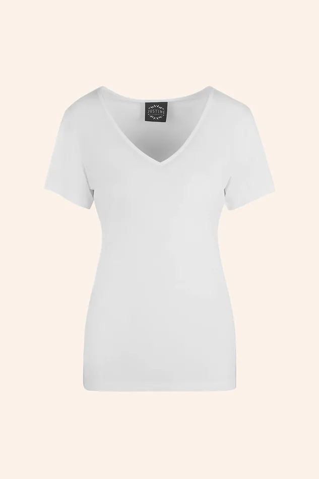 ADLE Vneck top white justineleconte1 Rings