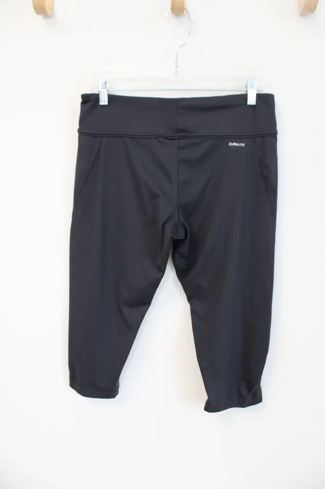 Adidas Earrings Adidas Dark Gray Athletic Capri Leggings L