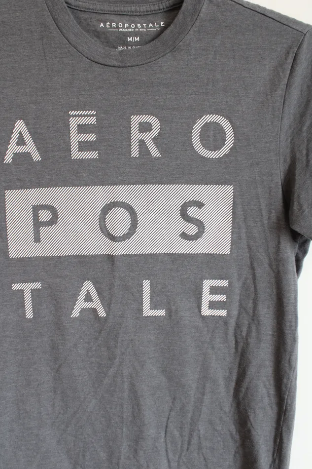 Aeropostale Gray White Shirt M Aeropostale Rings