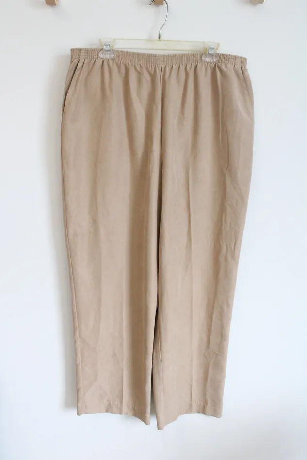 Alfred Dunner Earrings Alfred Dunner Soft Tan Trouser Pants 18