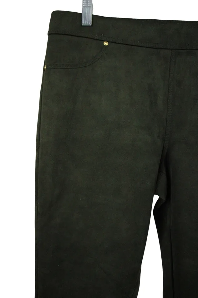 Andrew Marc New York Green Soft Suede Pants M Andrew Marc Earrings