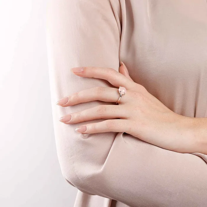 Anello Cocktail Medio con Pietra Naturale Tonda Bronzallure Rings