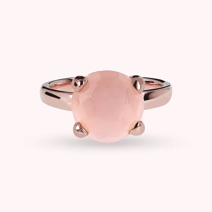 Anello Cocktail Medio con Pietra Naturale Tonda Bronzallure Rings