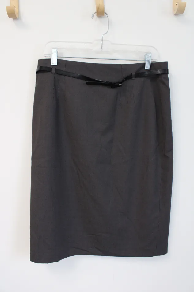 Ann Taylor LOFT Earrings Ann Taylor Gray Belted Pencil Skirt 12