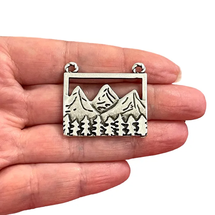 Antique Silver Plated Landscape Forest Pendant Silver Landscape Forest Pendant Peppy Beads Necklaces Antique Silver Plated Landscape Forest Pendant Silver Landscape Forest Pendant Peppy Beads Necklaces