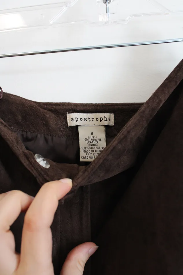 Apostrophe Earrings Apostrophe Genuine Leather Brown Pants 8