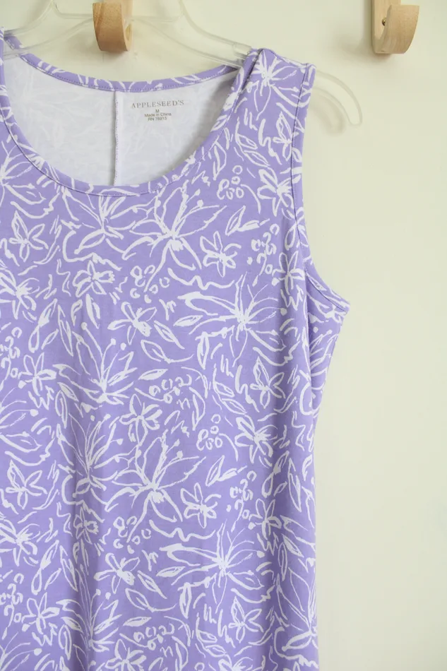 Appleseeds Purple Floral Maxi Dress M Appleseeds Rings