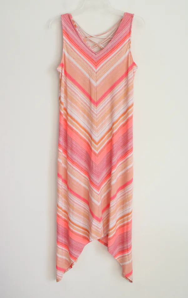 APT9 Light Pink Chevron Striped Dress M APT9 Necklaces