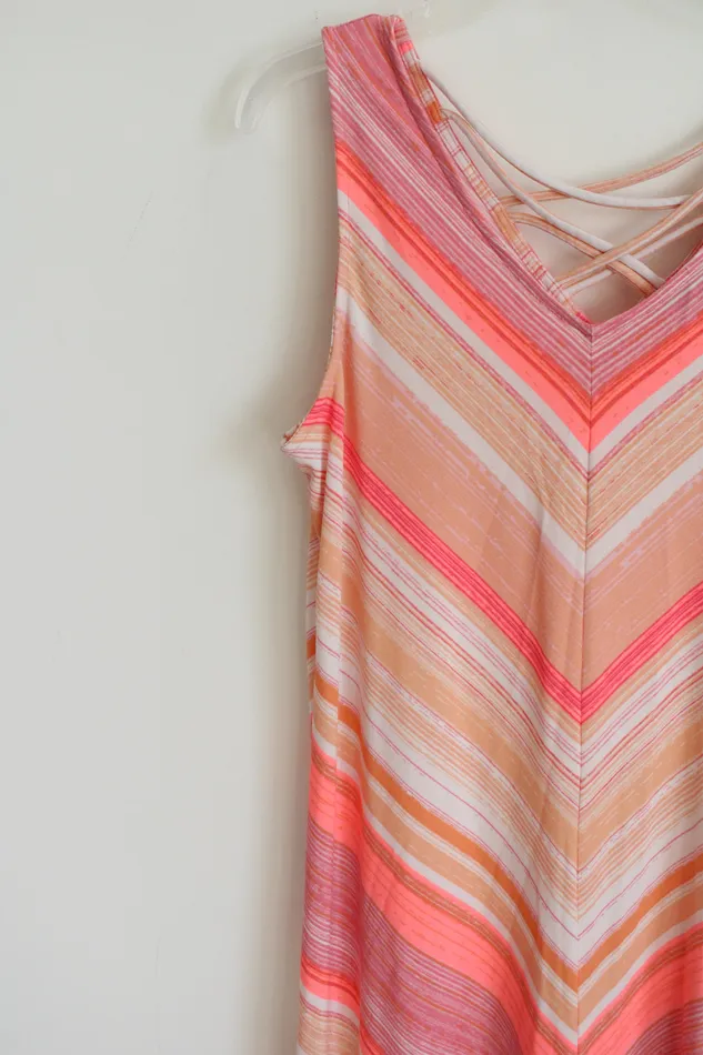 APT9 Light Pink Chevron Striped Dress M APT9 Necklaces