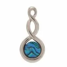 Ariki Paua Palladium Double Twist Pendant ARIKINEWZEALAND Necklaces