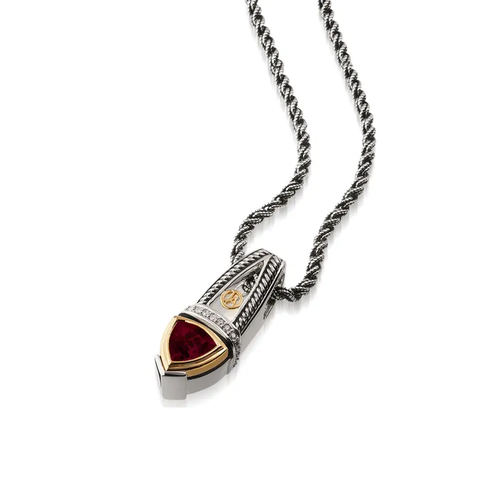 Arrivo Trillion Pendant Necklace with Pave Diamonds John Atencio Necklaces