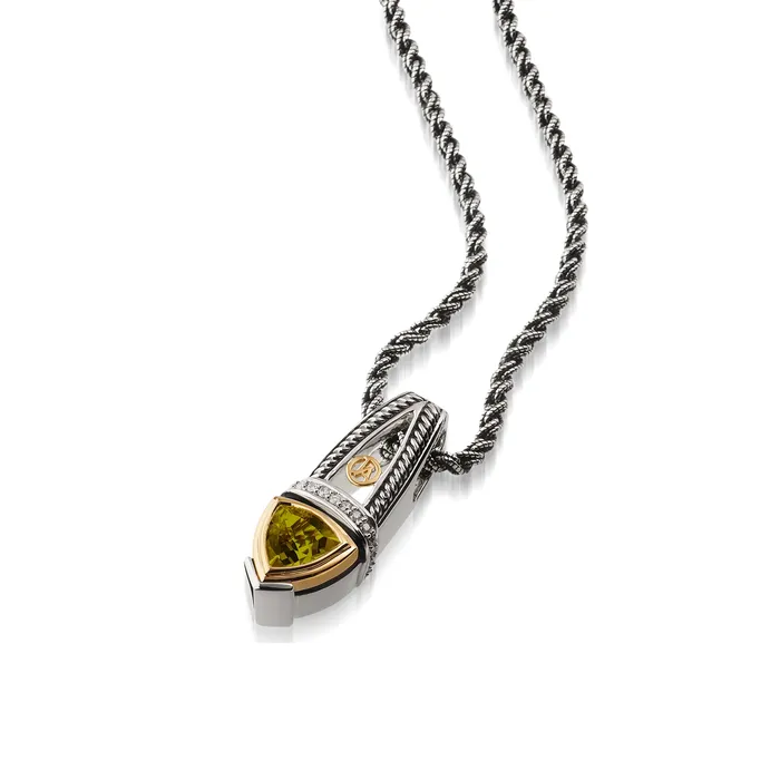 Arrivo Trillion Pendant Necklace with Pave Diamonds John Atencio Necklaces
