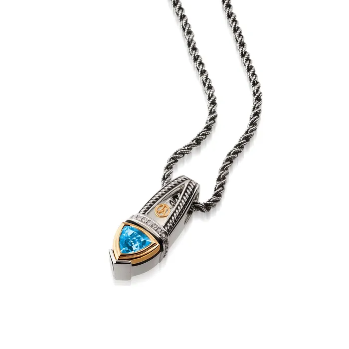 Arrivo Trillion Pendant Necklace with Pave Diamonds John Atencio Necklaces