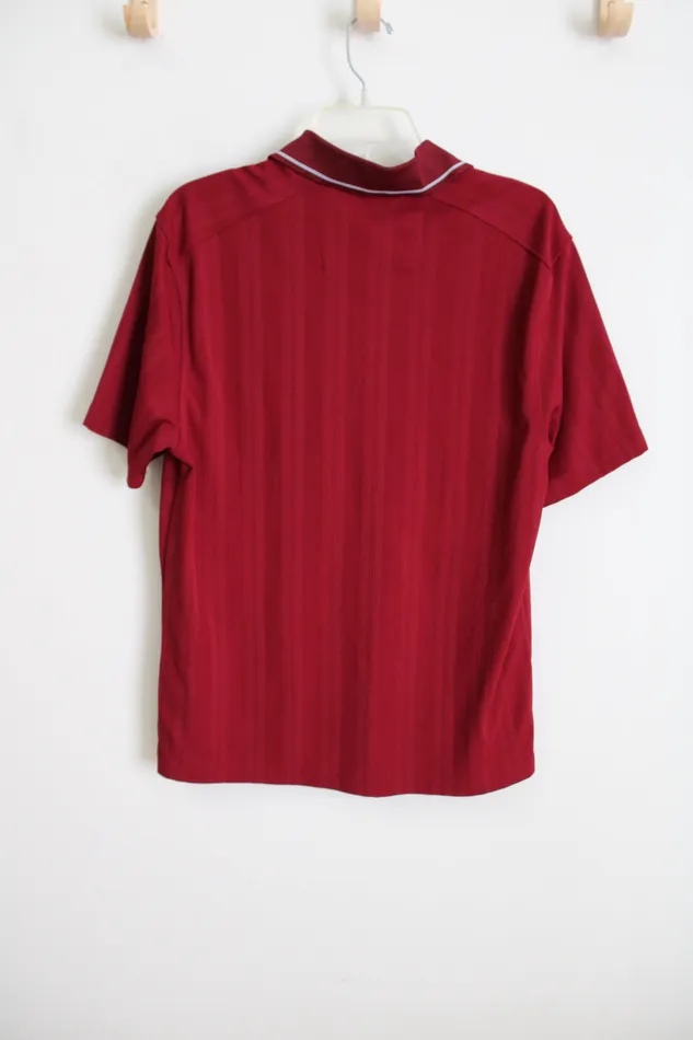 Arrow Performance Maroon Red Polo Shirt M Arrow Earrings