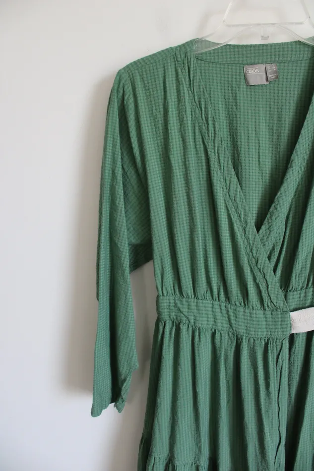 ASOS Green Wrap Dress 4 ASOS Earrings