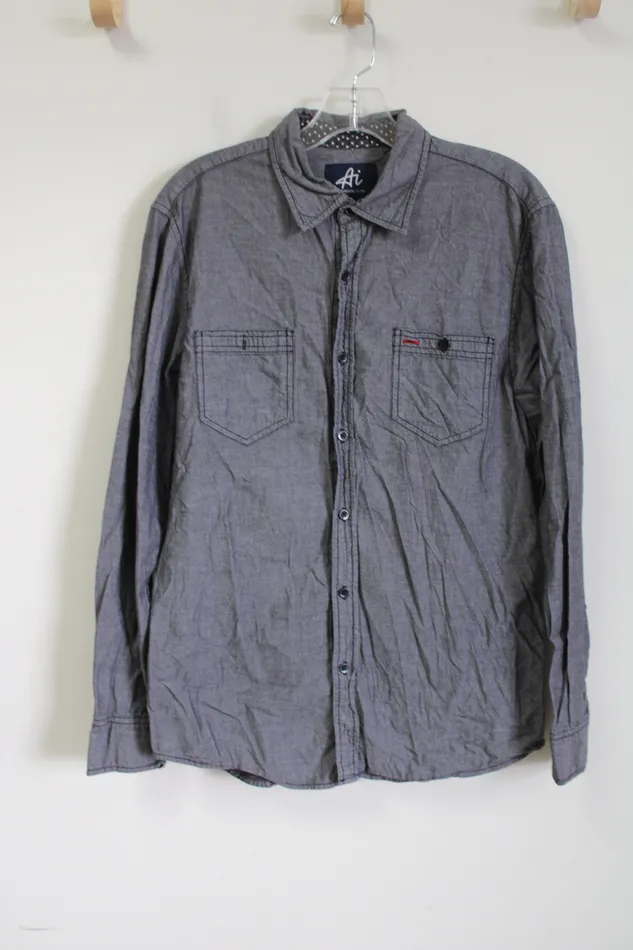 Authentic Icon Earrings Authentic Icon Gray Button Down Shirt M