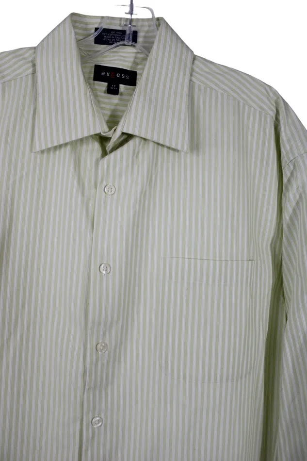 Axcess Earrings Axcess Lime Green Striped Button Down Shirt 17 3233