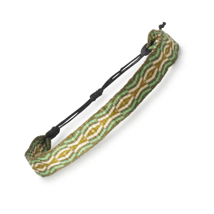 Azua Mens Egyptian Loom Bracelet Wide Army Green Bracelets