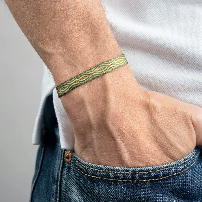 Azua Mens Egyptian Loom Bracelet Wide Army Green Bracelets Azua Mens Egyptian Loom Bracelet Wide Army Green Bracelets