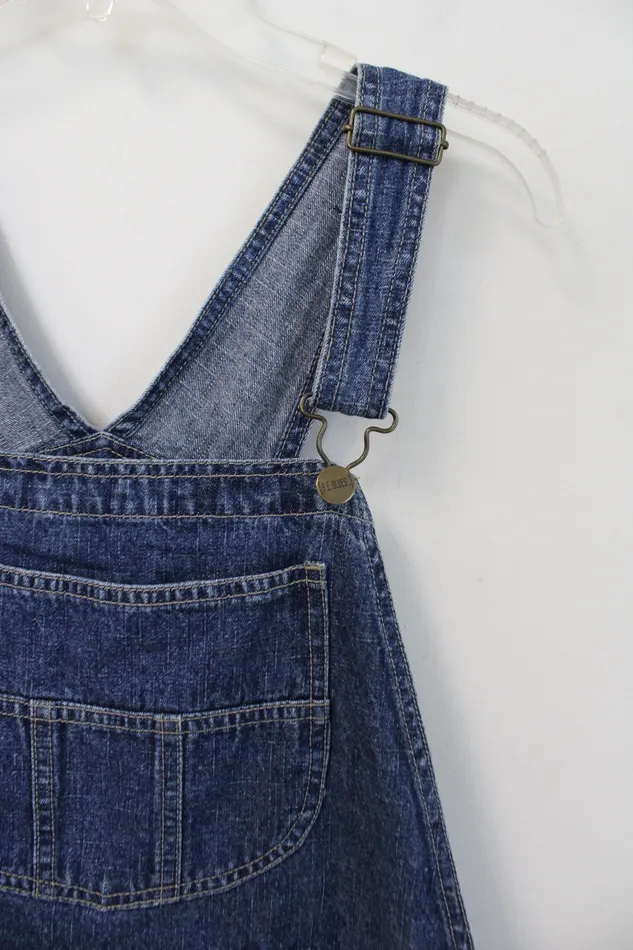 BE Blues Earrings BE Blues Denim Overall Shorts M