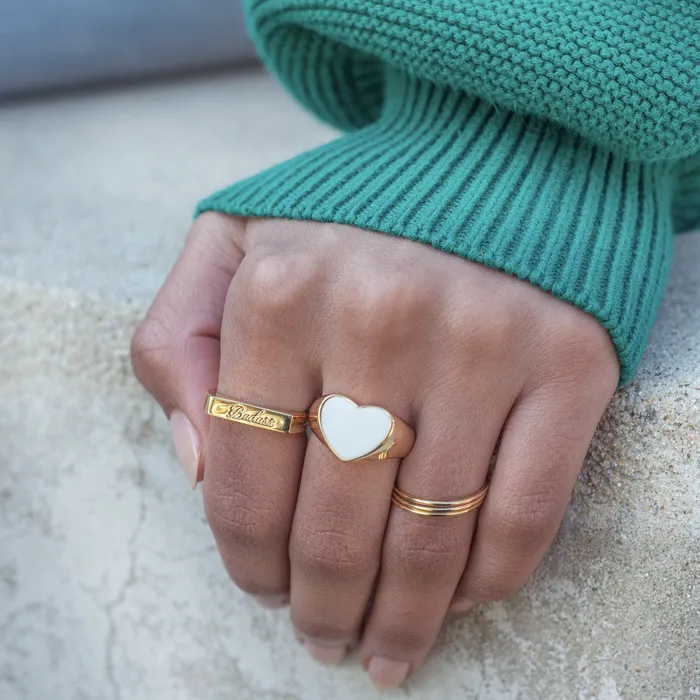 Badass Script Engraved Ring kris nations Rings