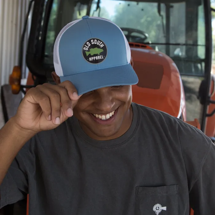 Bass Patch Trucker Hat Old South Apparel Earrings