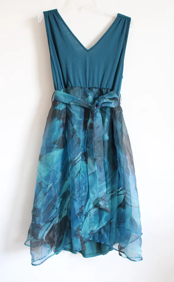 Bloomchic Bloomchic Blue Floral Chiffon Dress 1820 Rings
