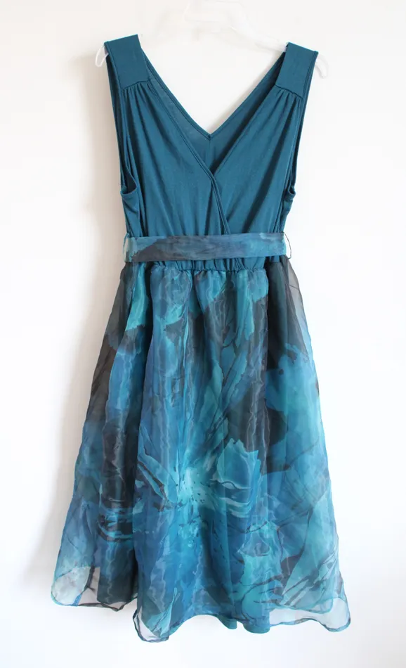 Bloomchic Bloomchic Blue Floral Chiffon Dress 1820 Rings