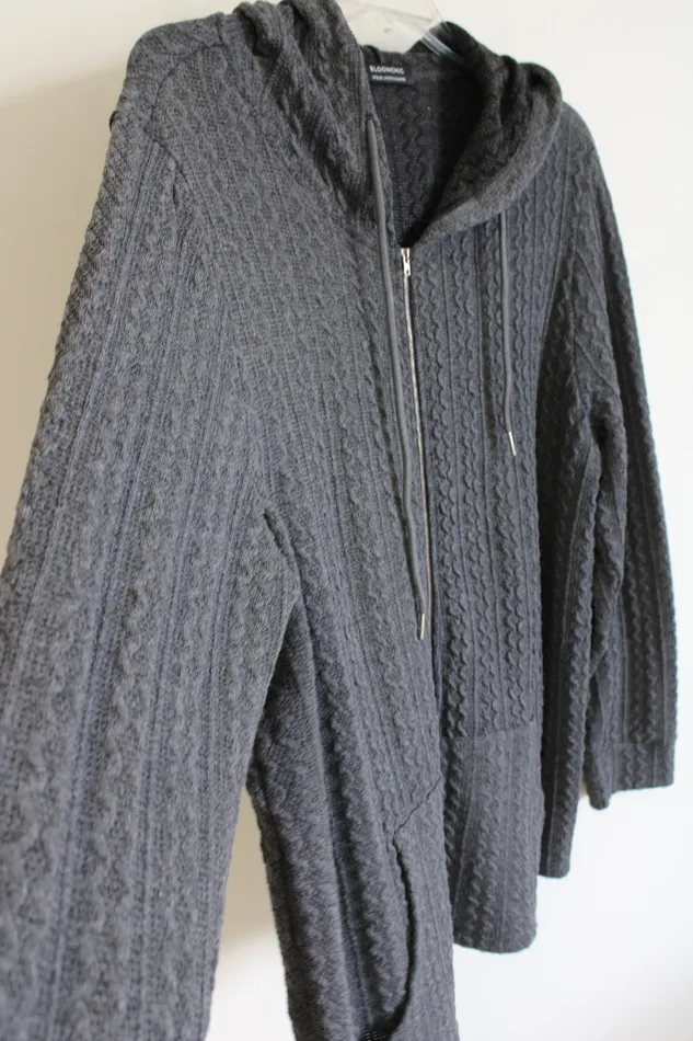 Bloomchic Earrings Bloomchic Full Zip Gray Sweater XXL