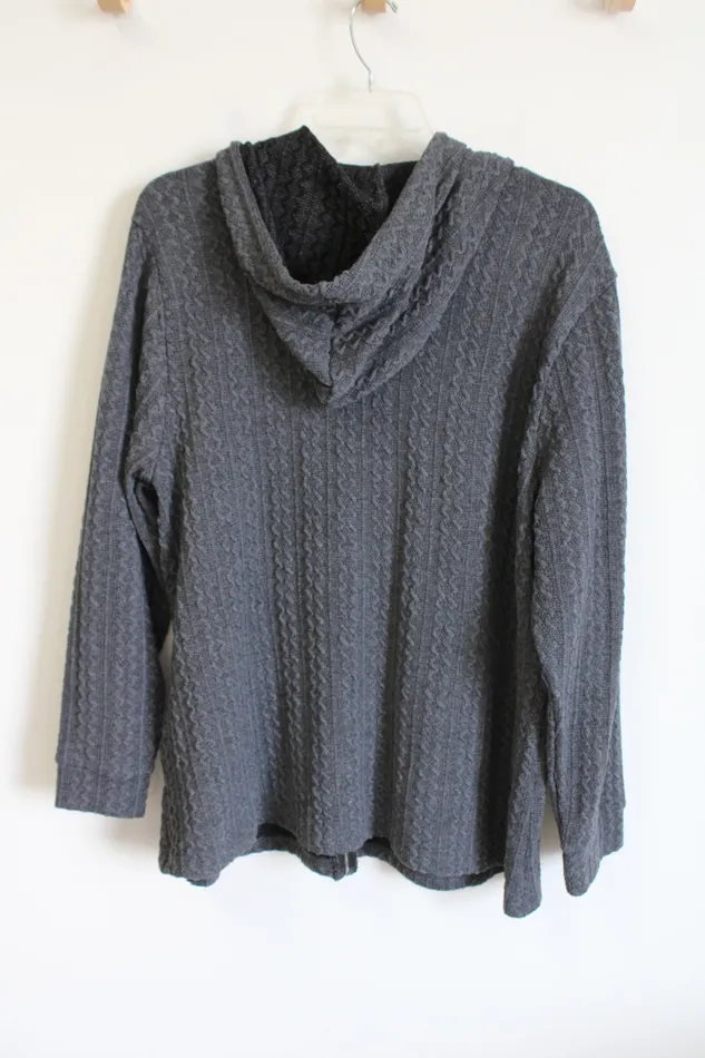 Bloomchic Earrings Bloomchic Full Zip Gray Sweater XXL
